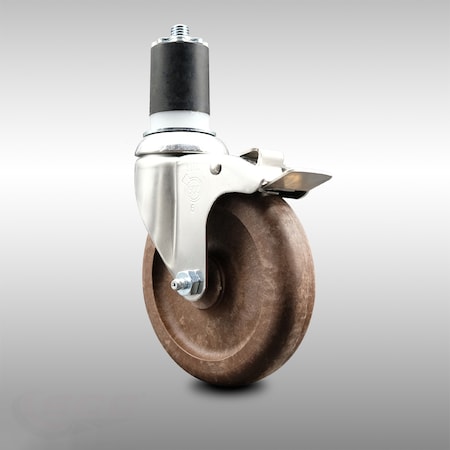 Service Caster 5 Inch 316SS High Temp Glass Filled Nylon 1-3/4 Inch Stem Caster Lock Brake SCC SCC-SS316TTLEX20S514-GFNSHT-134